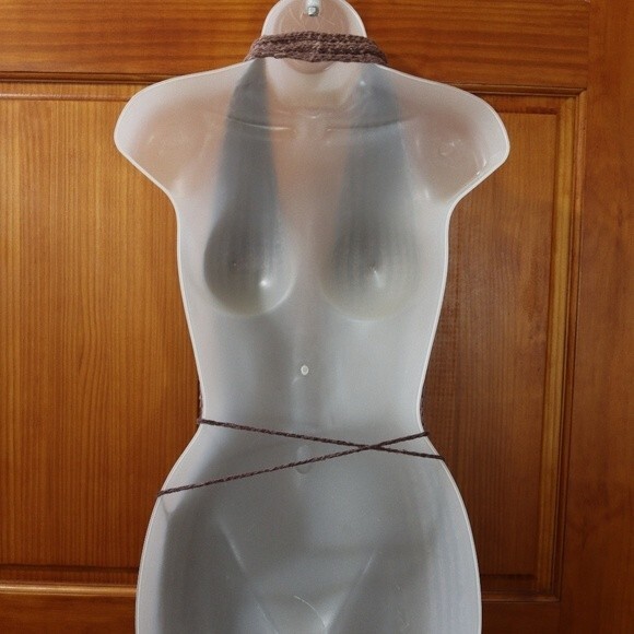 Vintage Scarf Vest Bohemian Hippy Tie Around Scarf With Pockets - Picture 7 of 13